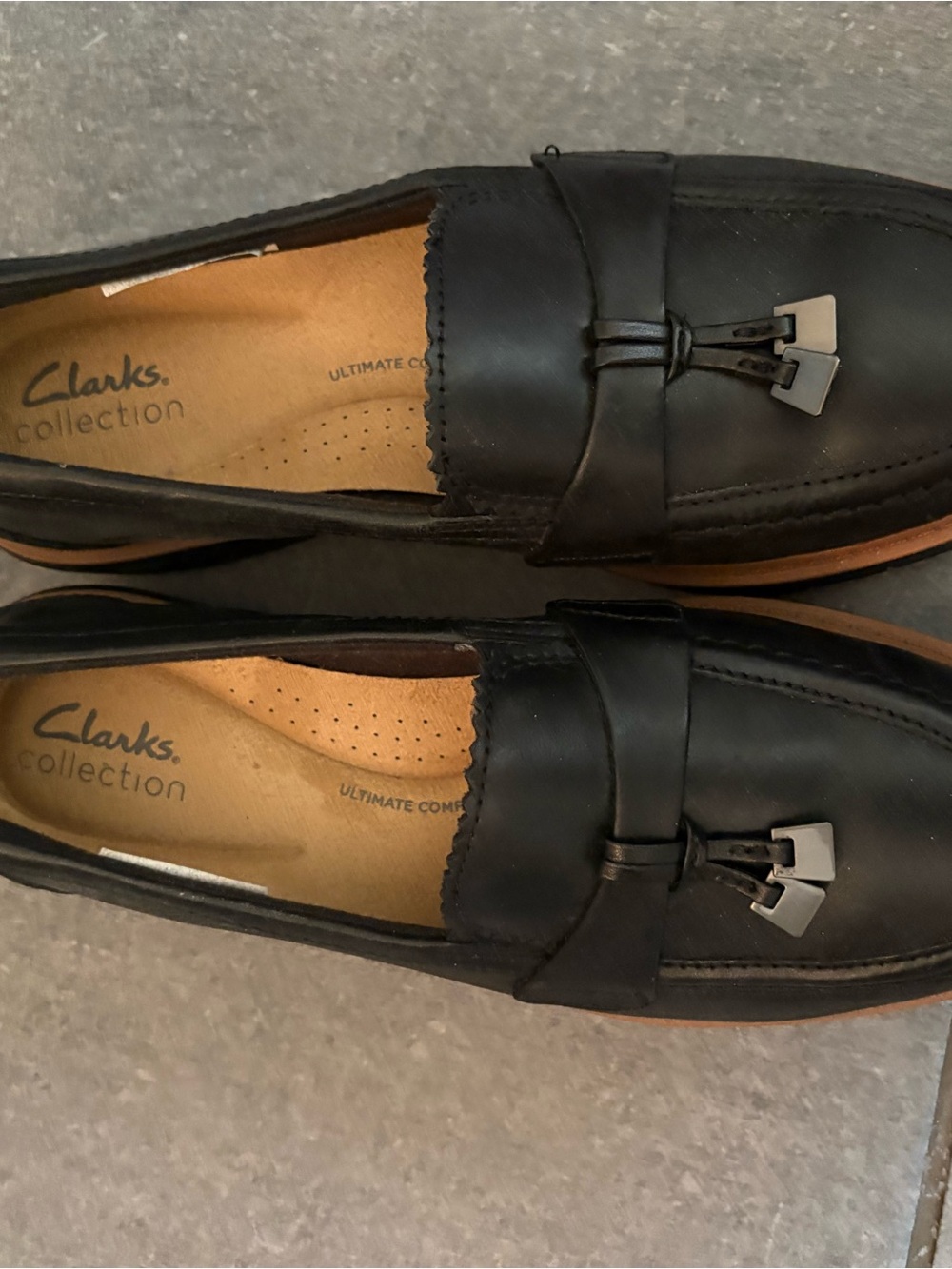 Clarks Collection Men’s Black Leather Tassel Loafers